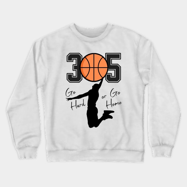 305 Miami basketball Crewneck Sweatshirt by Spark of Geniuz